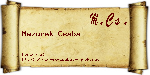 Mazurek Csaba névjegykártya