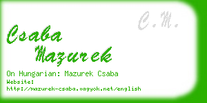 csaba mazurek business card